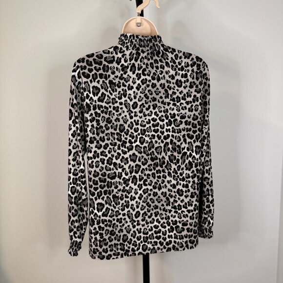 Anne Klein Leopard Print Blouse - Size Small - Picture 2 of 6